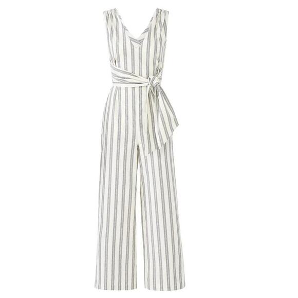 Rebecca Minkoff Striped Marley Jumpsuit Chambray Striped Size 4 - Picture 4 of 4